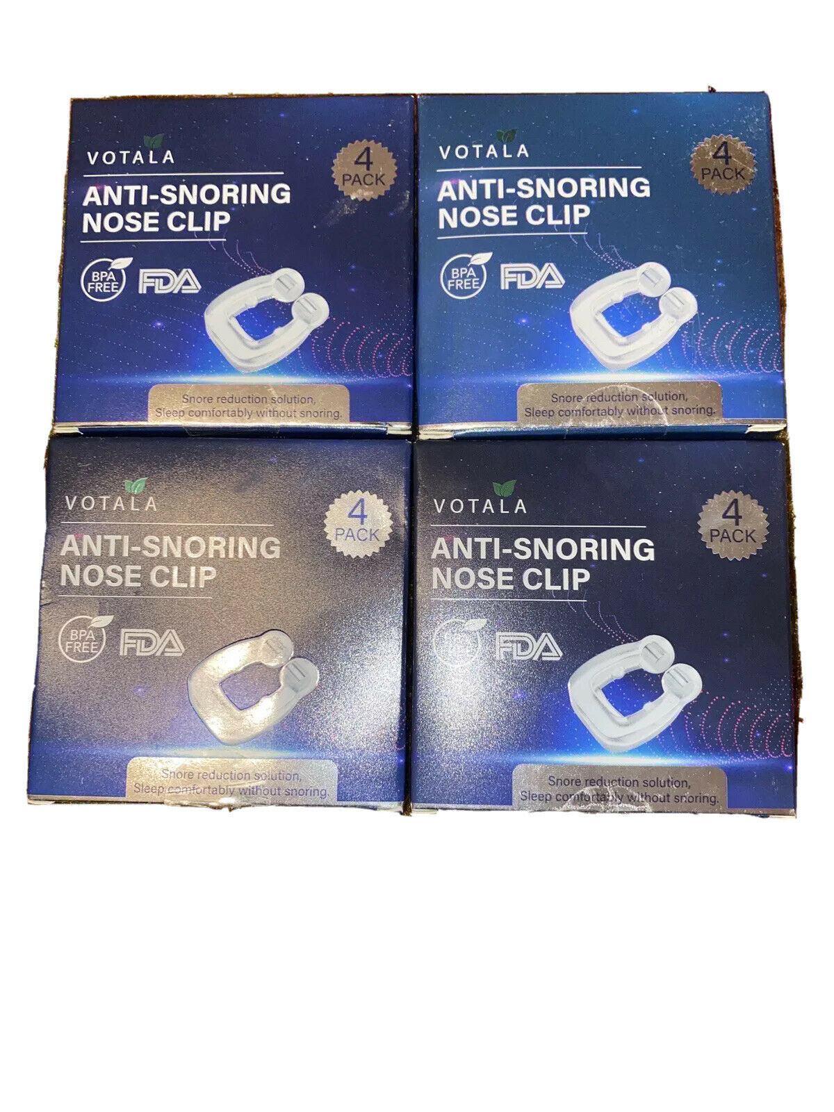 (4) Votala 4-pack Anti-snoring Nose Clips, Bpa-free ••16 Total Nose Clips!••