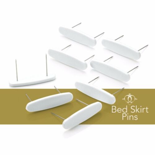 Bedskirt Pins - Set Of 8 Plastic Head Bed Skirt Dust Ruffle Holding Pins
