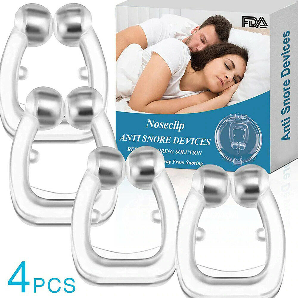 4 Pcs Anti Snore Silicone Magnetic Nose Clip For Stop Snoring Apnea Sleeping Aid