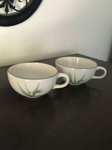 Vintage Winfield Set Of 2 Tea Cups Bamboo Pattern