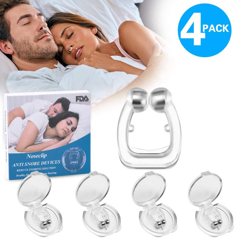 4pc Silicone Magnetic Anti Snore Nose Clip Stop Snoring Apnea Aid Device Stopper