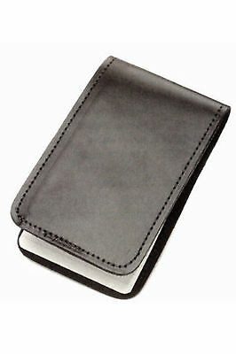 Police Black Leather Duty Memo Book Note Pad Holder Cover Case Sleeve 3"x5"