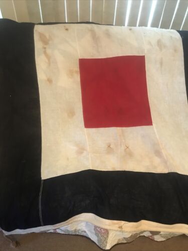 Vintage Maritime Signal Flag T ( 52” X 56” ) As Found “p”