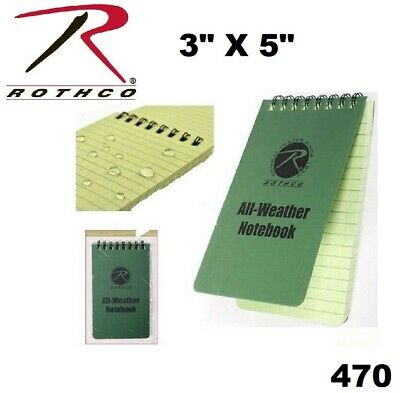 Military Olive Drab Green All Weather Waterproof Notebook 3" X 5" Rothco 470