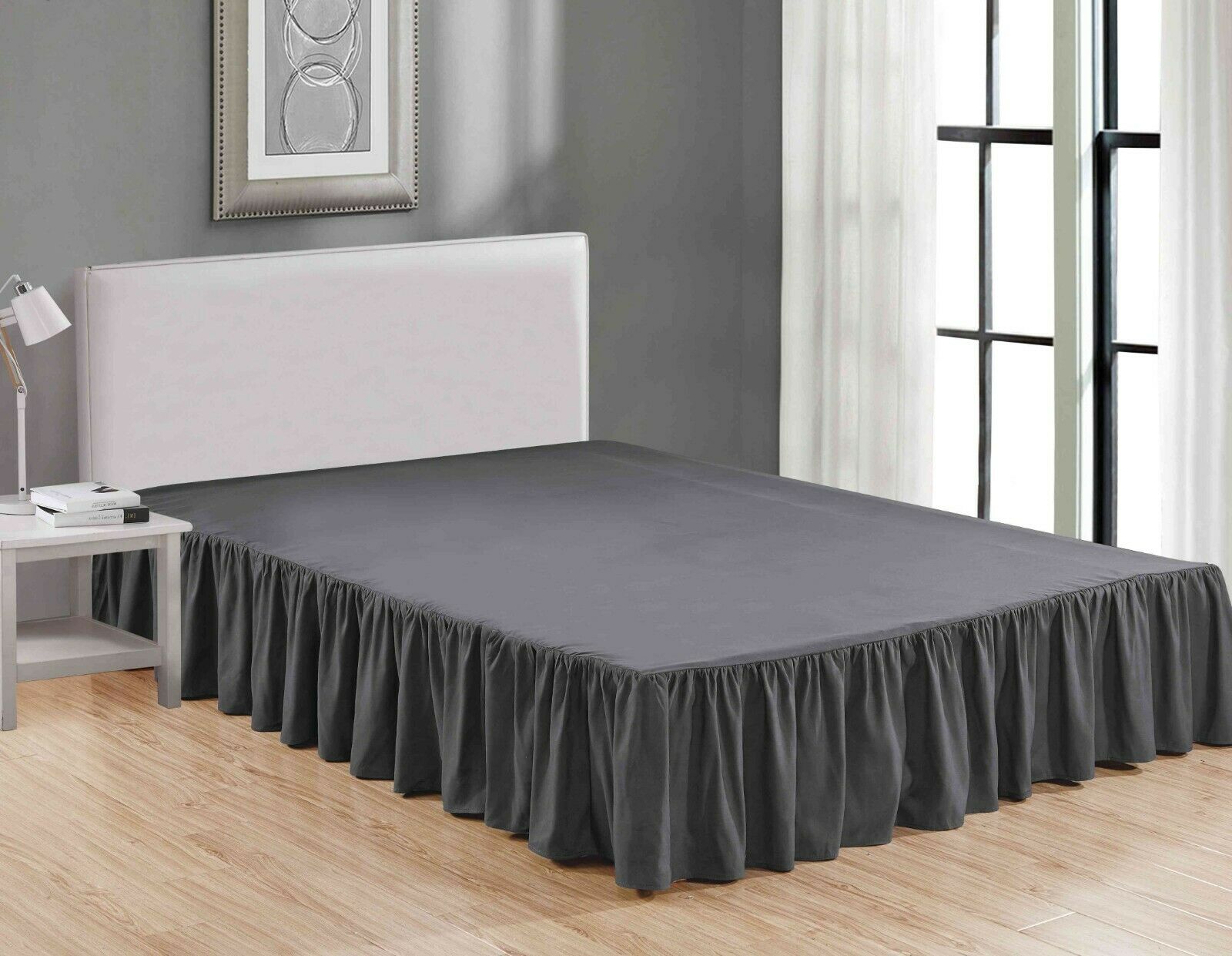 Super Soft Solid Brushed Microfiber 14" Gathered Bed Skirt/ Dust Ruffle
